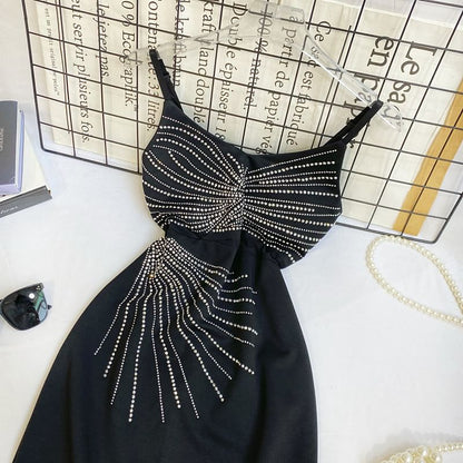 Rhinestone A-Line Mini Dress