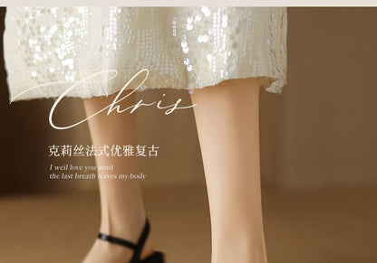 Sequin High Heel Sandals