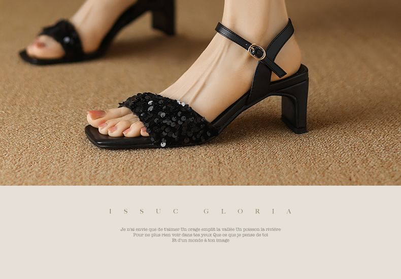 Sequin High Heel Sandals