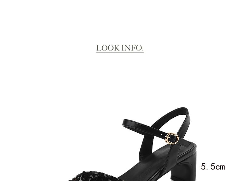 Sequin High Heel Sandals