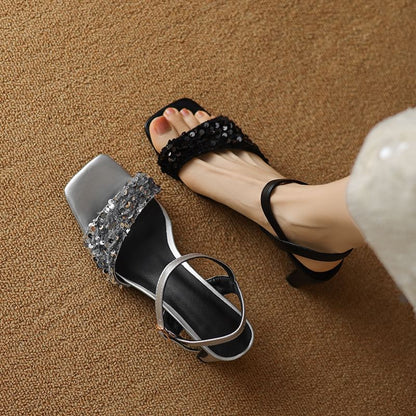 Sequin High Heel Sandals