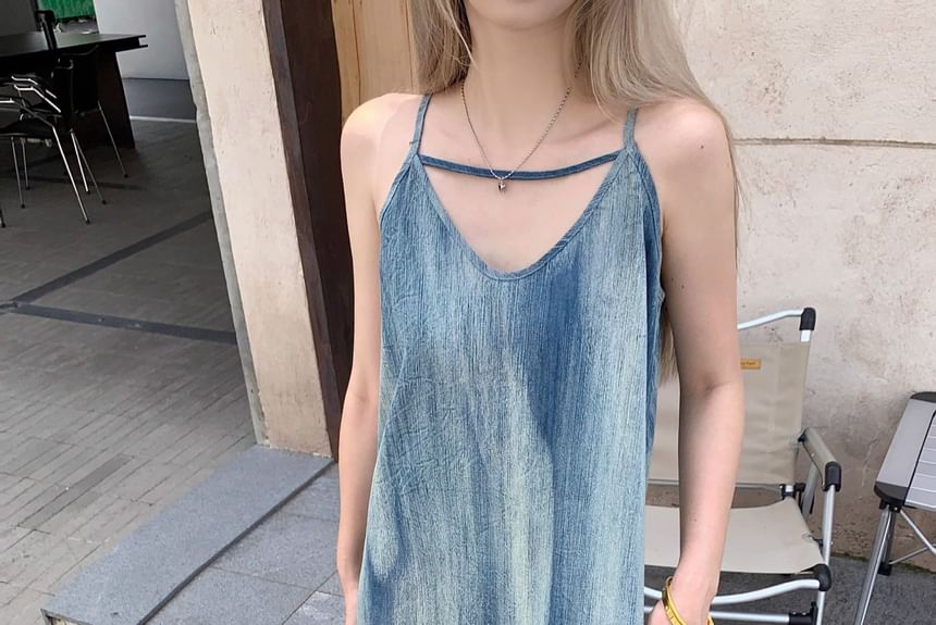 V-Neck Tie Dye A-Line Maxi Dress