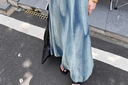V-Neck Tie Dye A-Line Maxi Dress