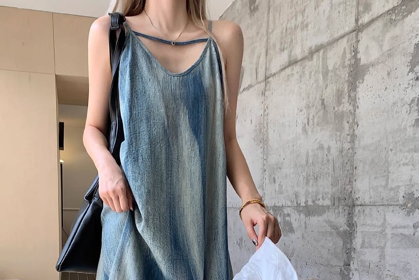 V-Neck Tie Dye A-Line Maxi Dress