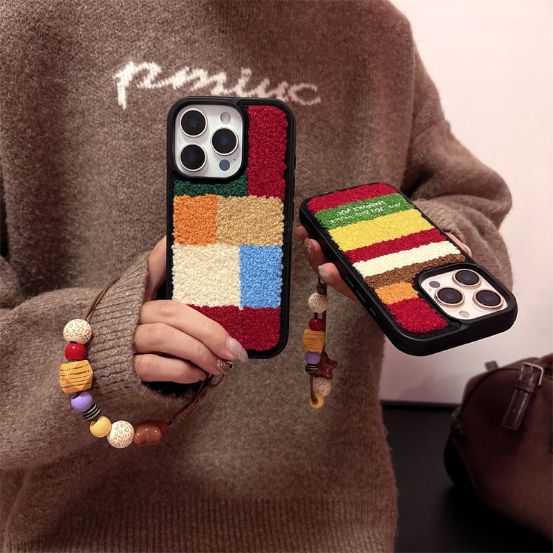 Block Set Chenille Color / Strap Case Phone