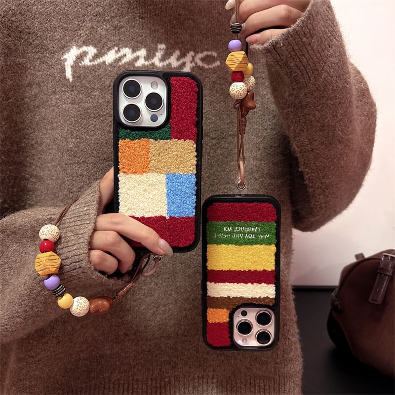 Block Set Chenille Color / Strap Case Phone