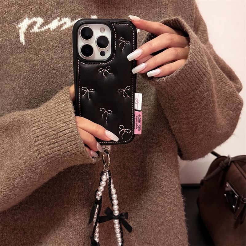 Case Strap / Embroidered Set Bow Phone
