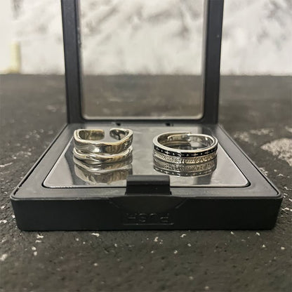 Stainless Steel Open Ring Set - Multiple Designs