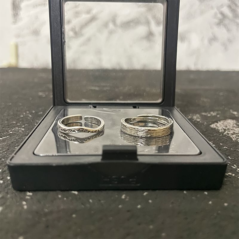 Stainless Steel Open Ring Set - Multiple Designs