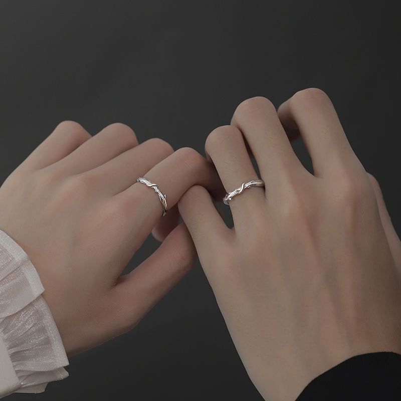 Couple Matching Twist Ring - Metal Band