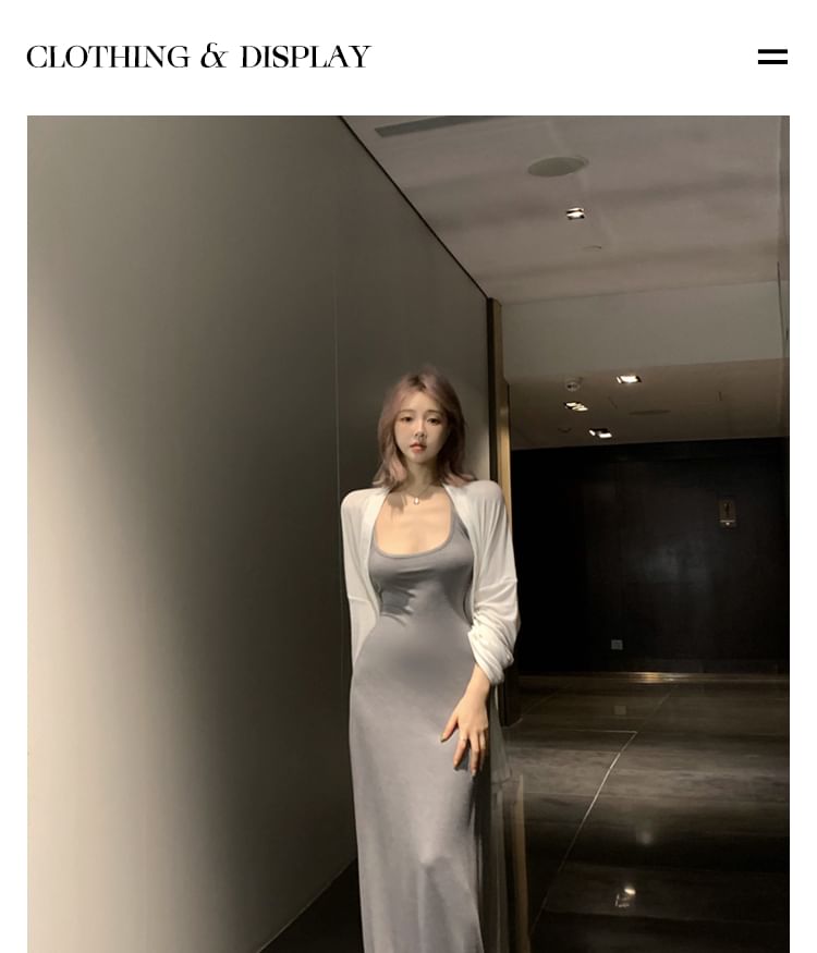 Bodycon Midi Dress / Cardigan