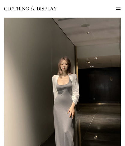 Bodycon Midi Dress / Cardigan