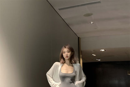 Bodycon Midi Dress / Cardigan