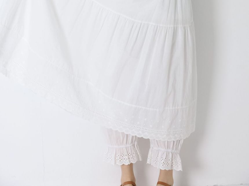 Lace Trim A-Line Maxi Dress