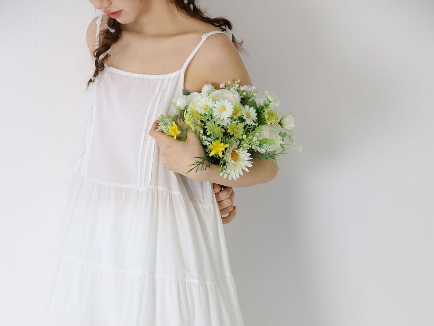 Lace Trim A-Line Maxi Dress