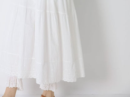 Lace Trim A-Line Maxi Dress