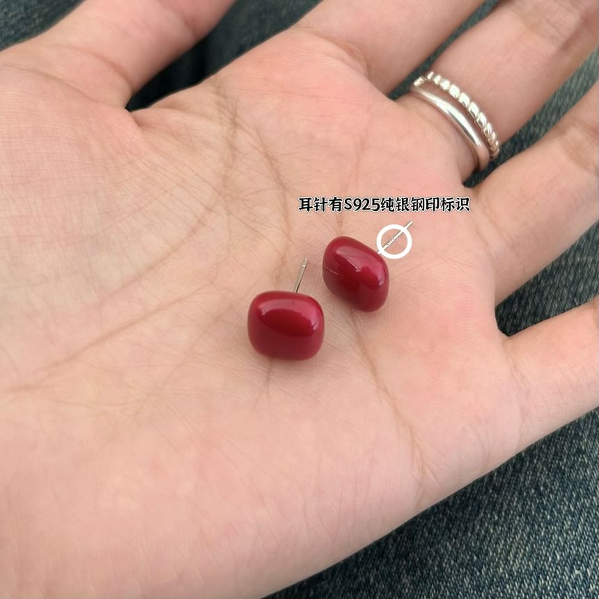 Silver Stud 925 Square Earring Sterling