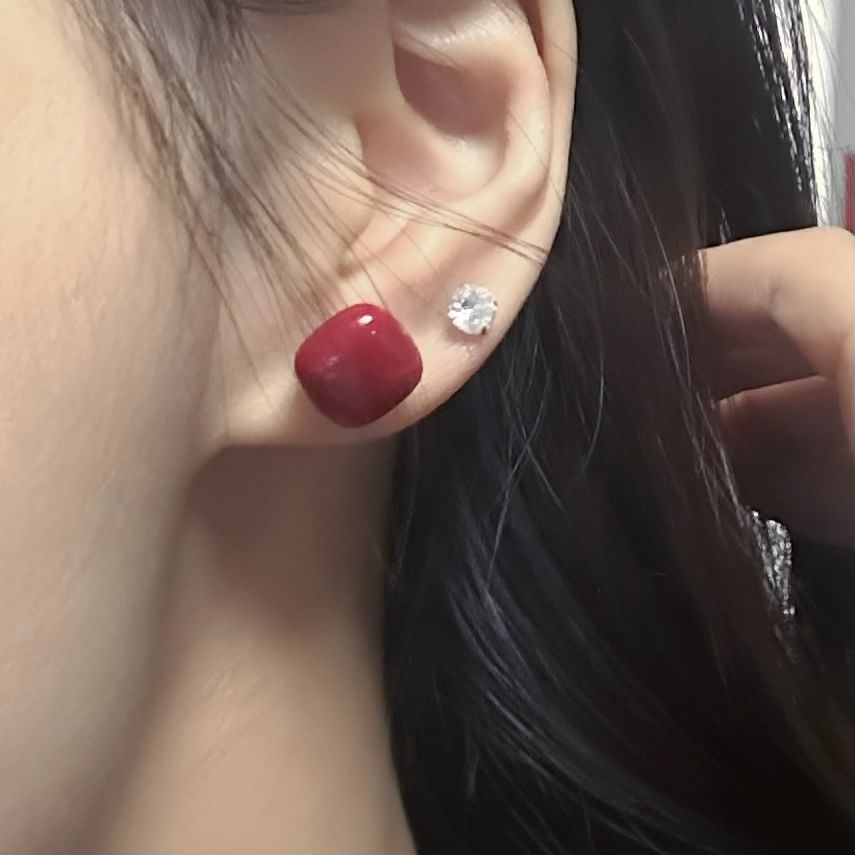 Silver Stud 925 Square Earring Sterling