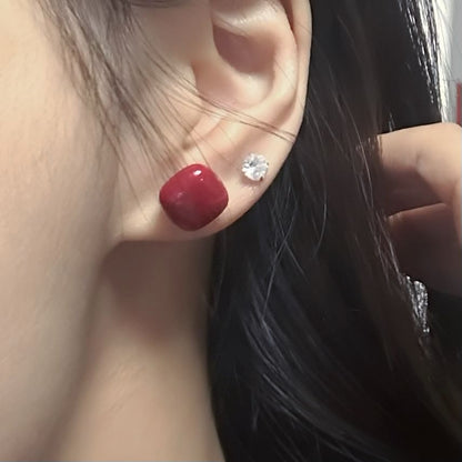 Silver Stud 925 Square Earring Sterling