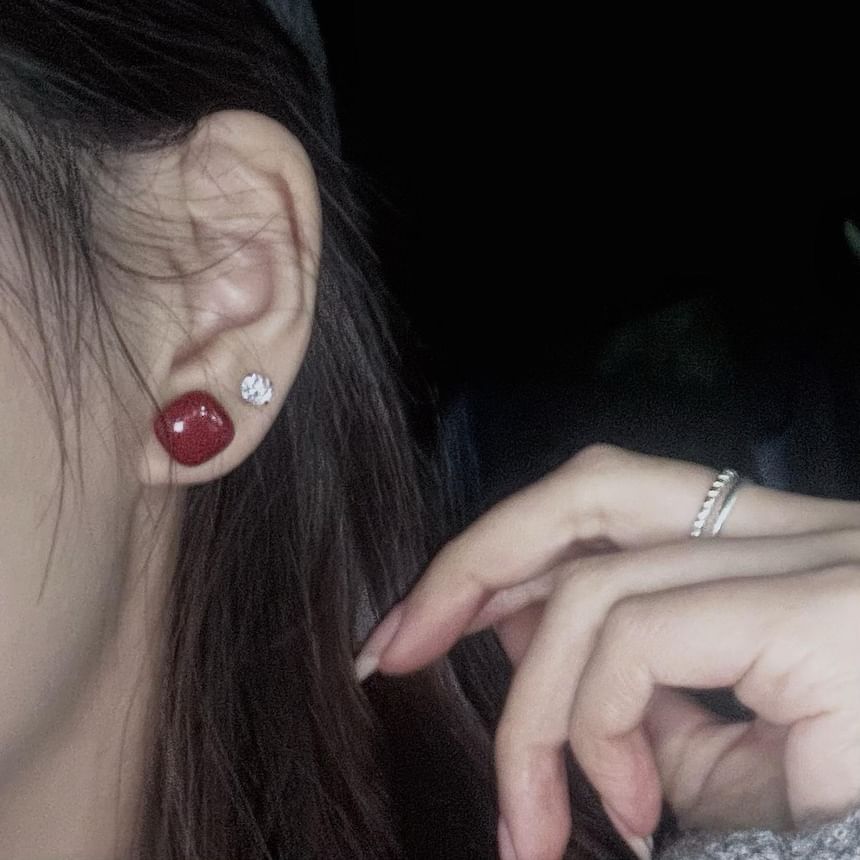 Silver Stud 925 Square Earring Sterling