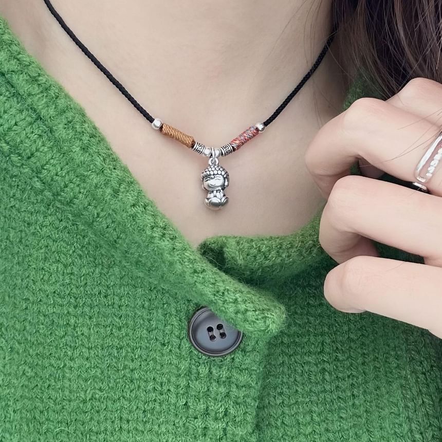 Sterling Silver Necklace Pendant 925 Buddha