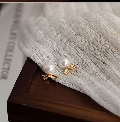 Earring Silver 925 Faux Pearl Sterling Stud