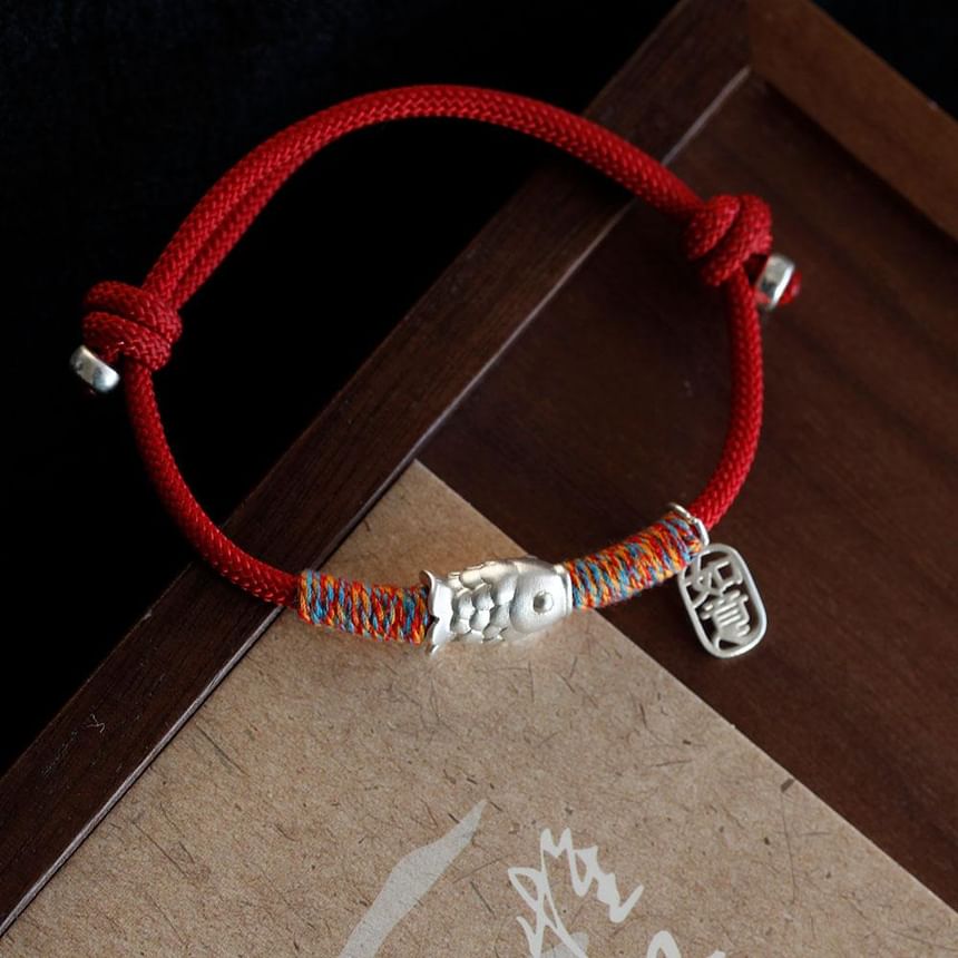 Silver Bracelet String 925 Sterling Fish