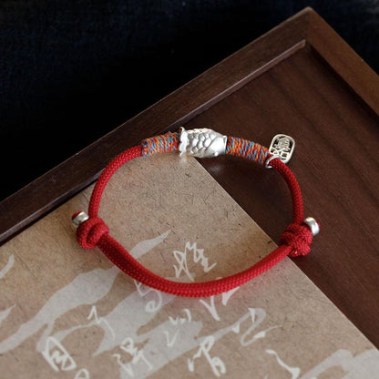 Silver Bracelet String 925 Sterling Fish