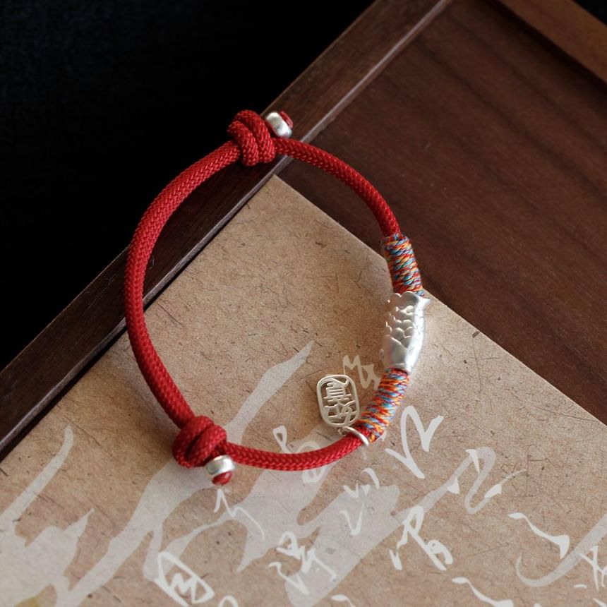 Silver Bracelet String 925 Sterling Fish