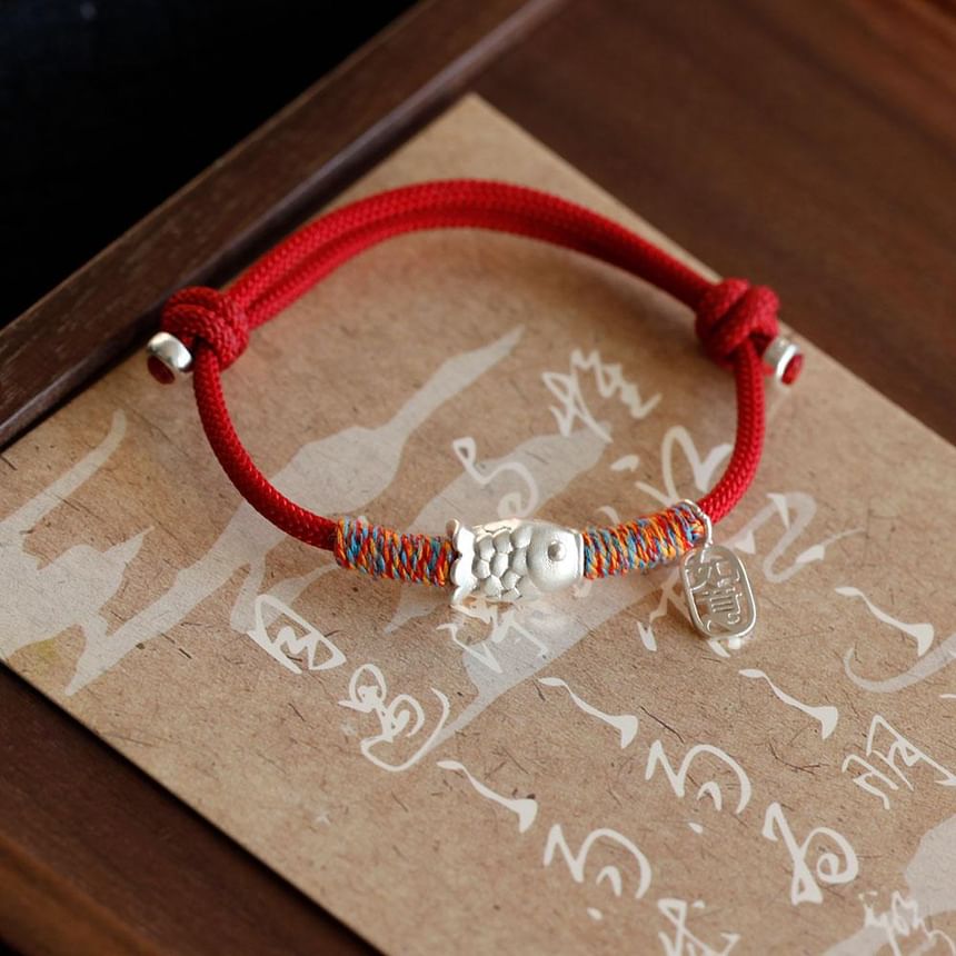 Silver Bracelet String 925 Sterling Fish