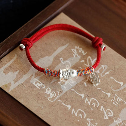 Silver Bracelet String 925 Sterling Fish