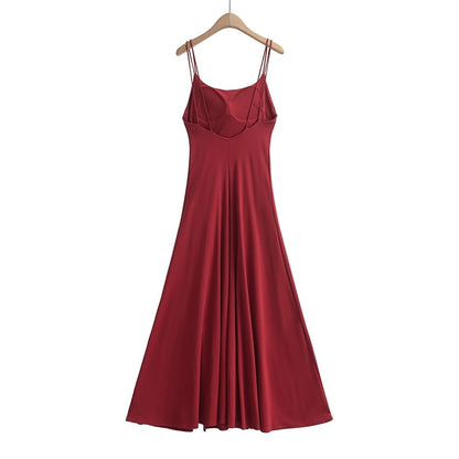 Padded Slit A-Line Maxi Dress