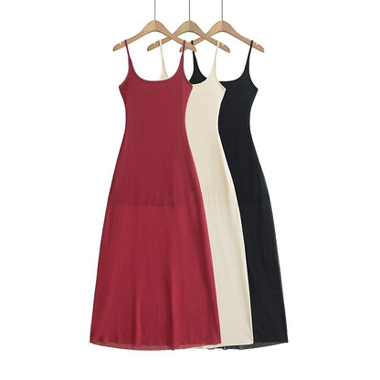 Mesh A-Line Maxi Dress