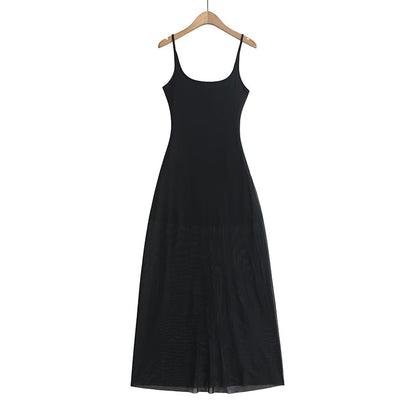 Mesh A-Line Maxi Dress