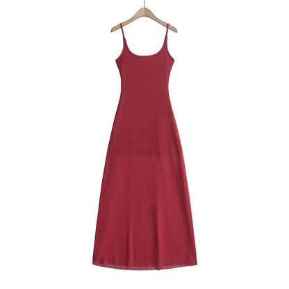 Mesh A-Line Maxi Dress