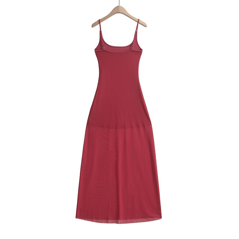 Mesh A-Line Maxi Dress