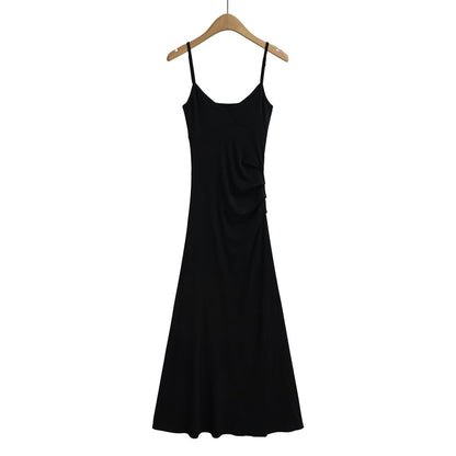 Open Back Ruched A-Line Midi Dress