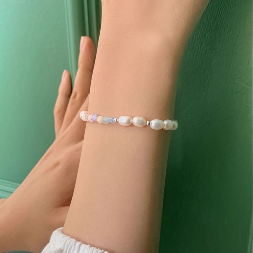 Silver Beaded Bracelet Sterling