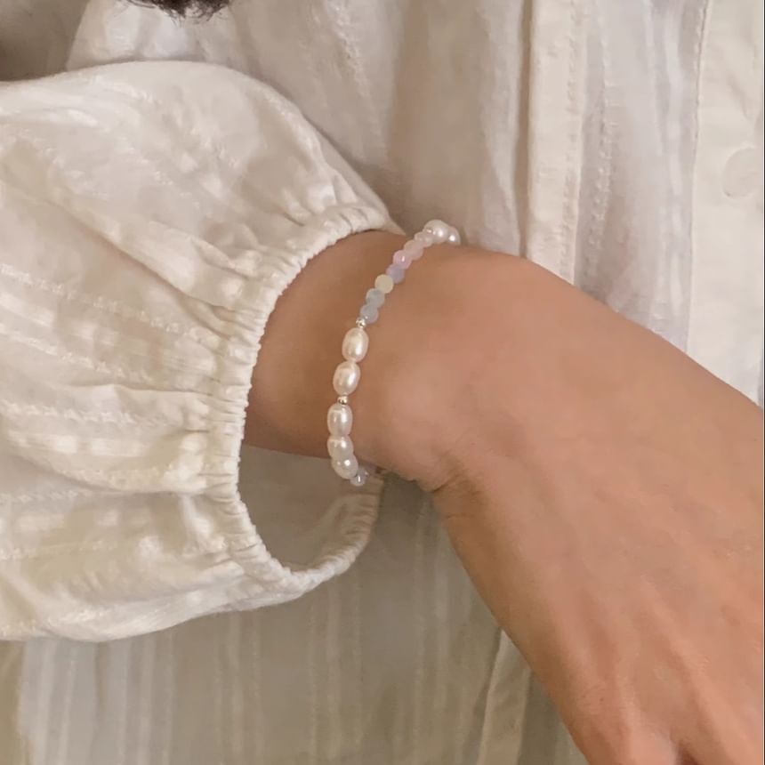 Silver Beaded Bracelet Sterling