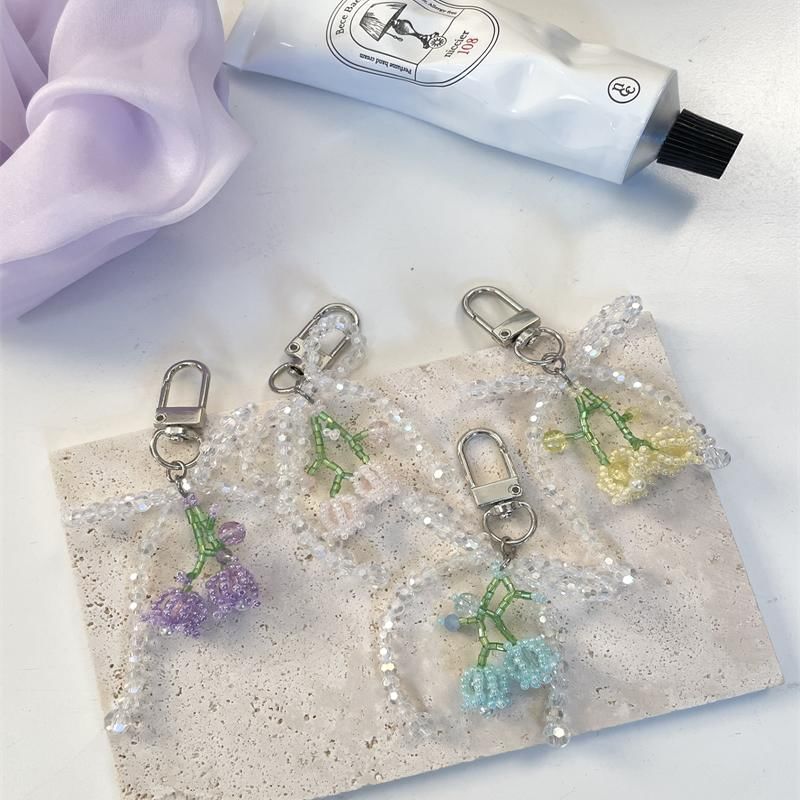 Bow Phone Charm Flower Beaded