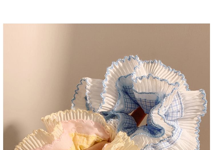 Scrunchie Plaid Panel Pleated