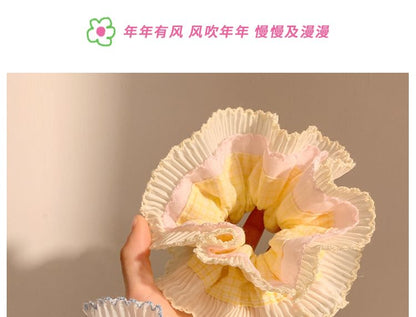 Scrunchie Plaid Panel Pleated