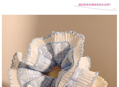 Scrunchie Plaid Panel Pleated