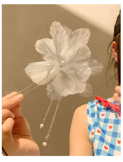 Flower Pin Mesh Hair
