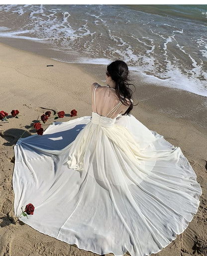 V-Neck A-Line Maxi Dress
