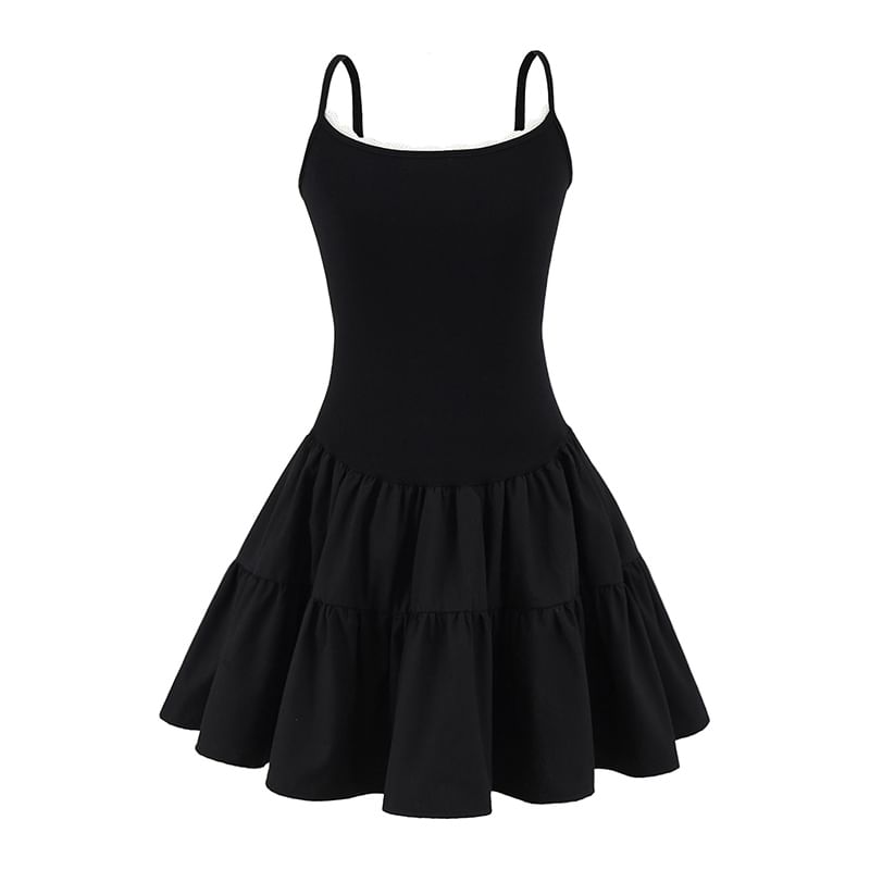 Scoop Neck Lace Trim Open Back A-Line Mini Dress