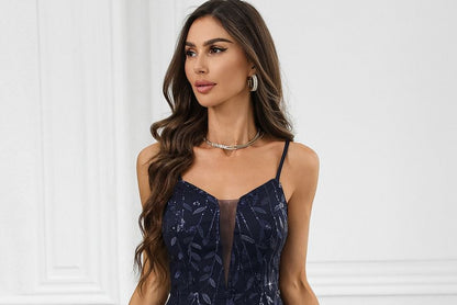 Mesh Mini A-Line Dress with Thin Straps