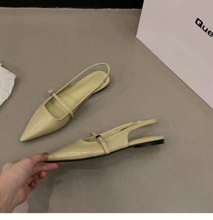 Pointy Buckled Singback Mules