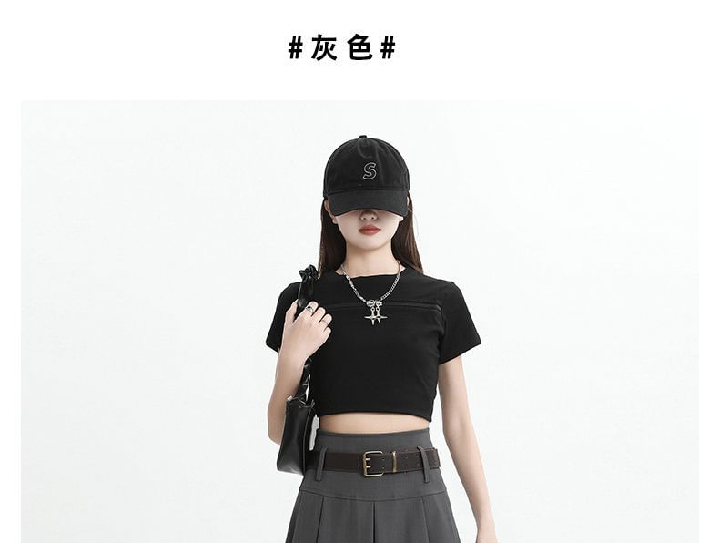 Pleated Mini Skirt with Belt - High Waist Set