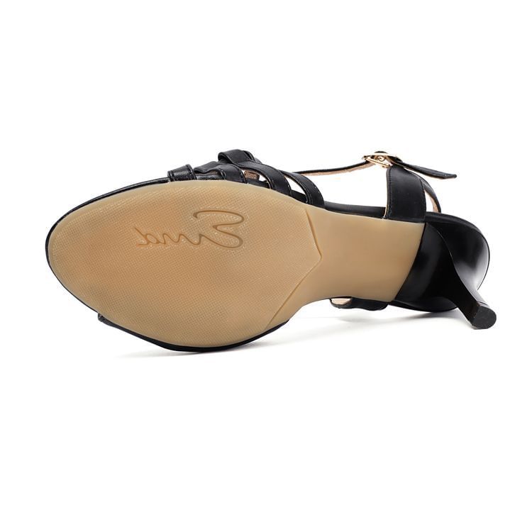 Stiletto Plain Faux Leather Sandals